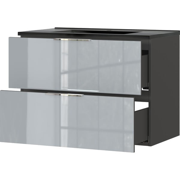 Стенен шкаф с мивка в черен и сив цвят 81x61 cm Vasio – Germania-image-3