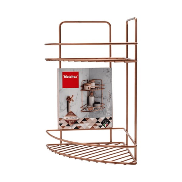 Ъглов рафт за баня с два етажа Copper - Metaltex-image-3