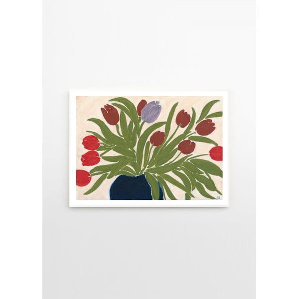 Постер 70x50 cm Tulips in a Blue Vase – Anine Cecilie Iversen – The Poster Club-image-3