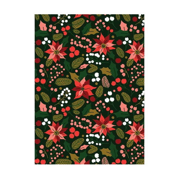 5 листа опаковъчна хартия, 50 x 70 cm Winter Floral - eleanor stuart