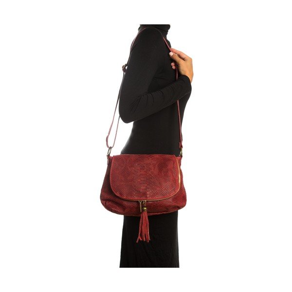 Červená kožená kabelka Sofia Cardoni Rosetta-image-4