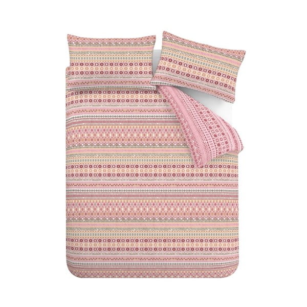 Червено двойно  фланелено спално бельо 200x200 cm Fair isle – Catherine Lansfield-image-2