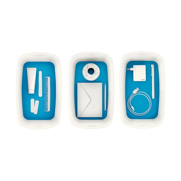 Бяло-синя кутия за съхранение с капак Office, обем 5 л MyBox - Leitz-image-2