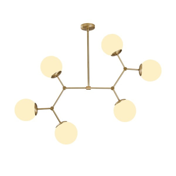 Окачване за 6 крушки в златисто-бял Дамар - Opviq lights-image-2
