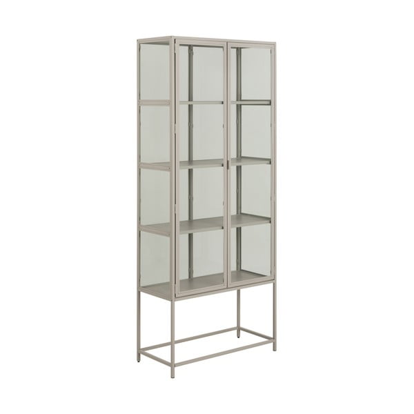 Сива витрина 77x186x35 cm Seaford – Actona-image-2