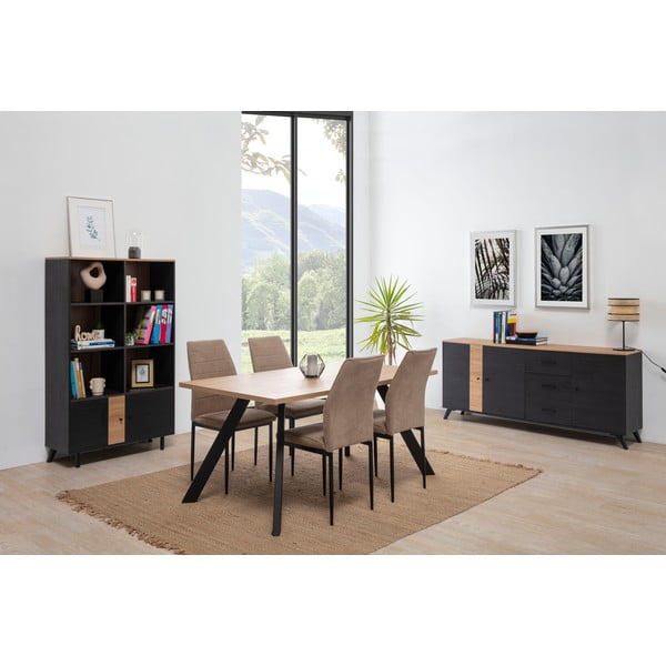 Маса за хранене с дъбов плот 90x160 cm Texas - Marckeric-image-4