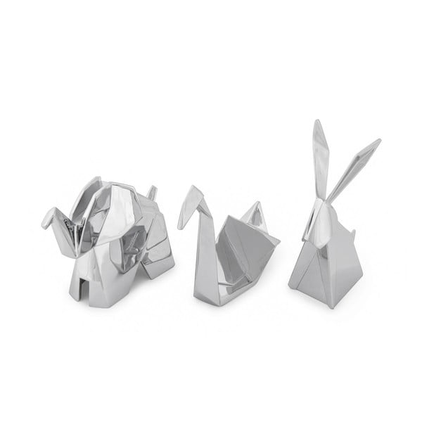 Комплект от 3 сребърни стойки за бижута Origami - Umbra