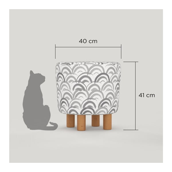 Табуретка Mimar с дървени крака, ⌀ 41 cm Cono - Homitis-image-2