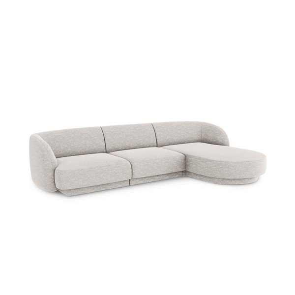 Светлосив ъглов диван (десен ъгъл) Miley - Micadoni Home-image-2