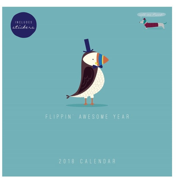 Nástěnný kalendář pro rok 2018 s lepíky Portico Designs Call Me Frank