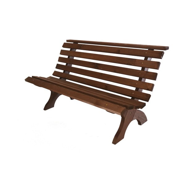 Кафява градинска пейка от масивно дърво Retro – Rojaplast-image-1