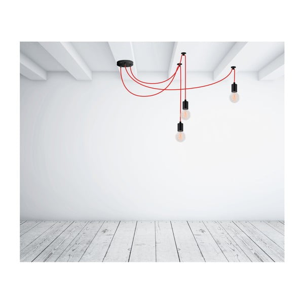 Červené trojité závěsné světlo Filament Style Spider-image-3