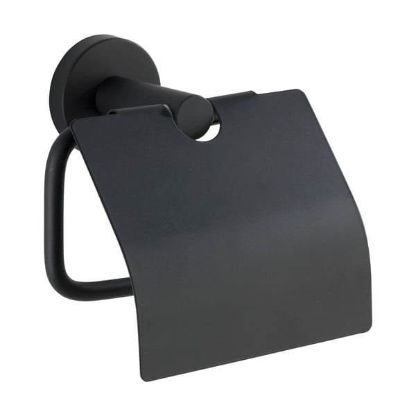 Матово черно стенен държач за тоалетна хартия от неръждаема стомана Bosio – Wenko-image-1