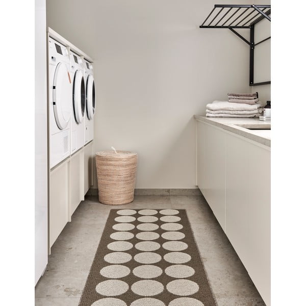 Кафява и бежова пътека за открито и закрито 70x160 cm Hugo Walnut Linen – Pappelina-image-1