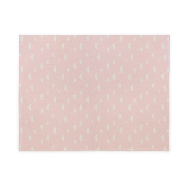 Розов ръчно изработен детски памучен килим Облаци, 160 x 120 cm - Naf Naf