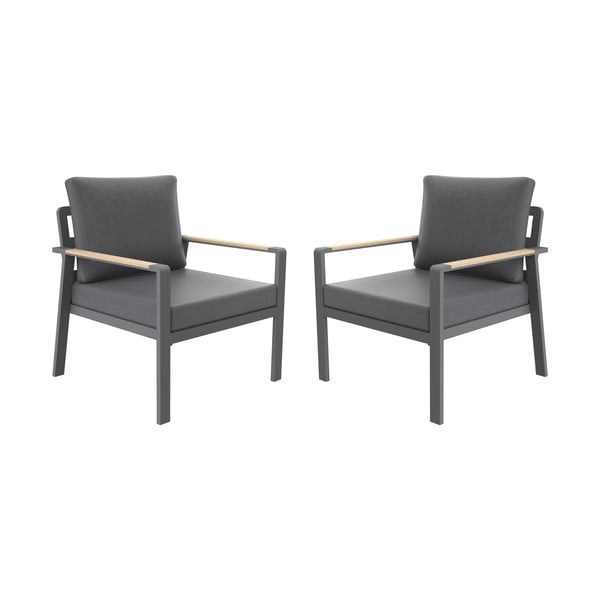 Тъмносиво метално градинско кресло Sibiu Duo – Rojaplast