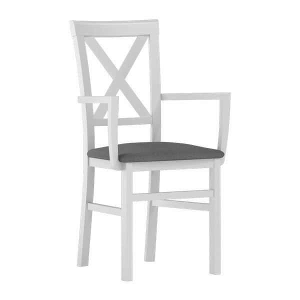 Bílá jídelní židle s područkami Szynaka Meble Alice