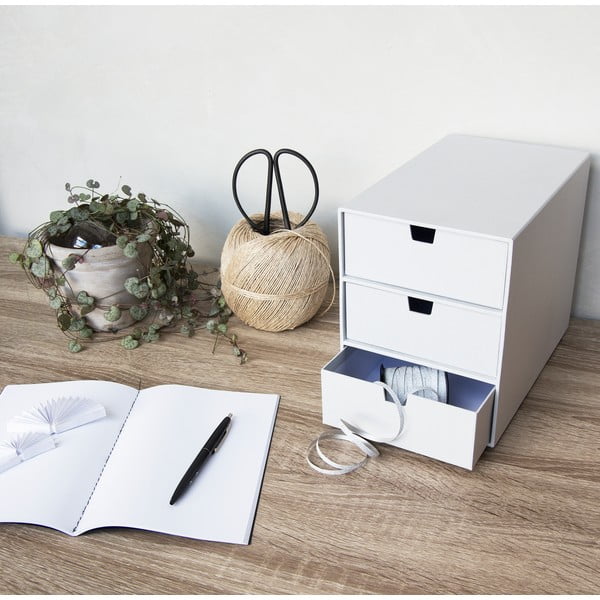 Бяла кутия за чекмеджета с 3 отделения Ingrid - Bigso Box of Sweden-image-3