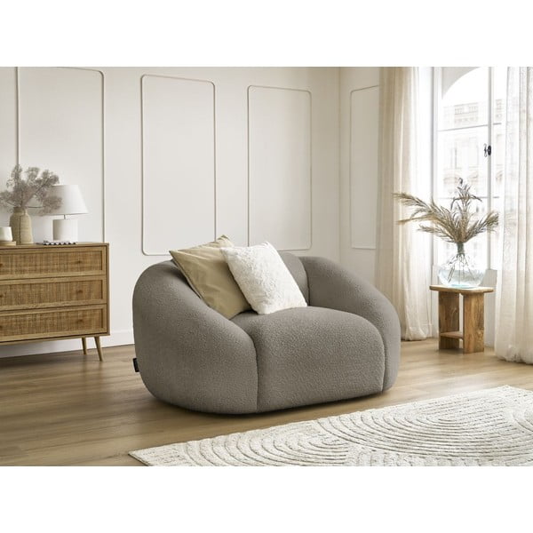 Сиво-кафяво кресло от букле Tina – Bobochic Paris-image-1