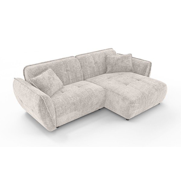 Бежов шенилов ъглов диван (десен ъгъл) Nelia – Ropez-image-2