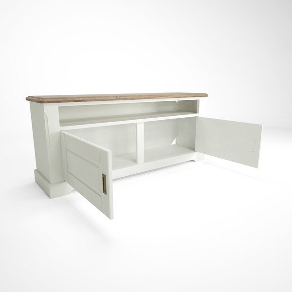 Бяла дървена маса за телевизор Campton - Artemob-image-2