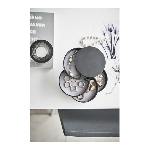 Черна кутийка за бижута, ⌀ 10 cm Tower - YAMAZAKI-image-2