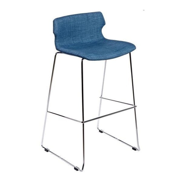 Modrá barová židle D2 Techno, čalouněná