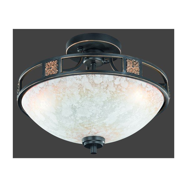 Черно осветително тяло за таван със стъклен абажур ø 42 cm Quinta – Trio-image-3