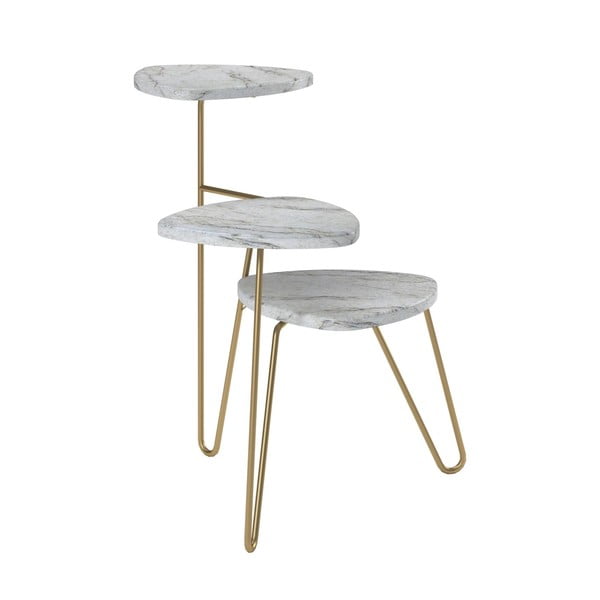 Стойка за цветя в бяло и златно Novogratz Athena-image-1