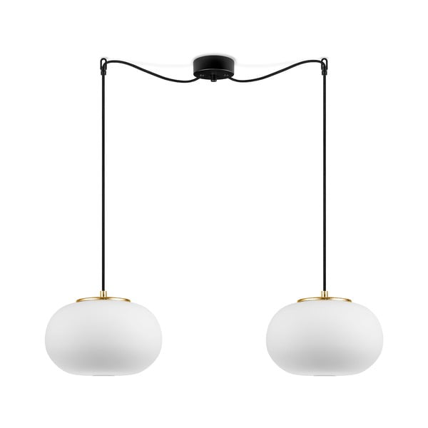 Бяла двураменна висяща лампа със златен цокъл DOSEI Dosei - Sotto Luce