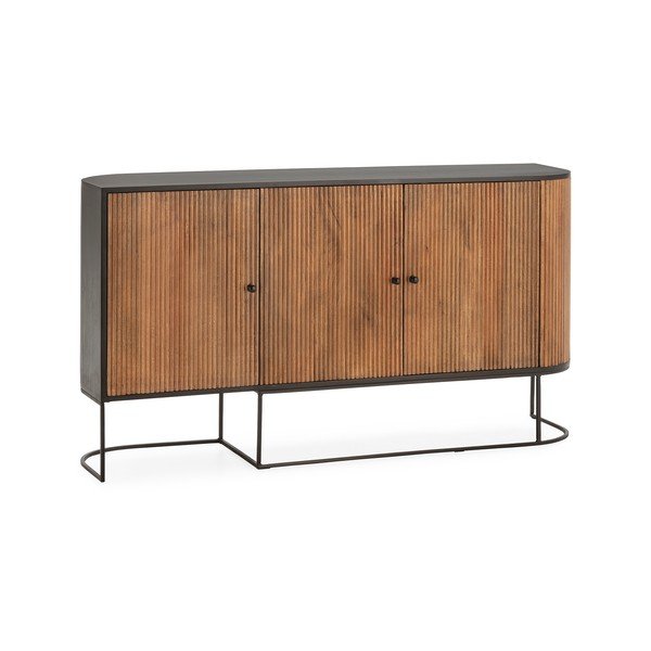 Скрин от масивно манго в естествен цвят 165x90x40 cm Curve – MOME