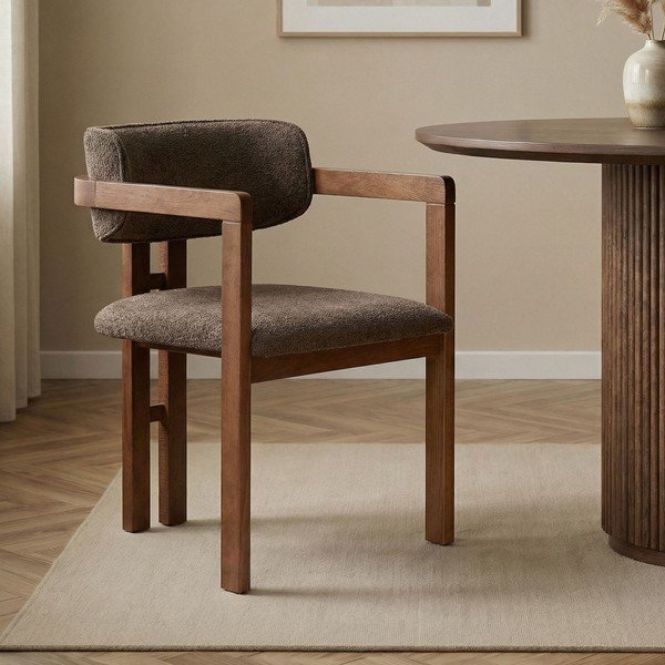 Кафяв трапезен стол с подлакътници Toscana – Kalune Design-image-1