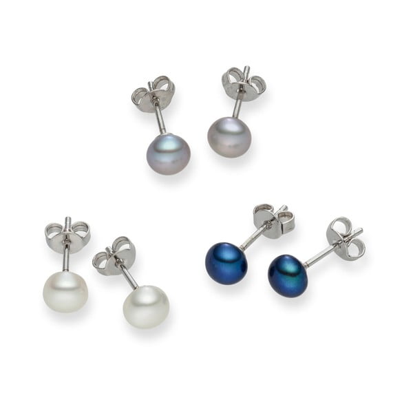 Sada 3 perlových náušnic Nova Pearls Copenhagen Genevieve