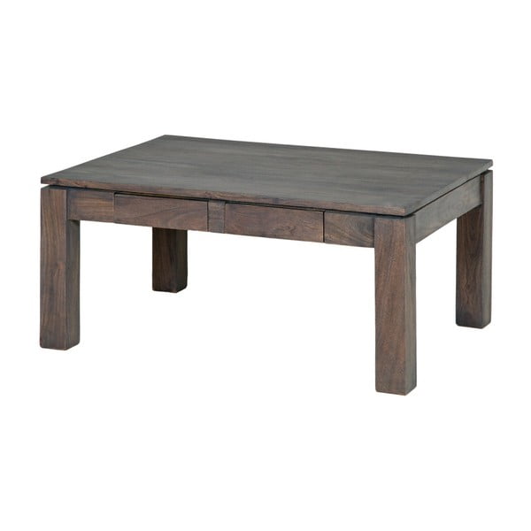 Konferenční stolek  z masivního šedě mořeného akáciového dřeva se 2 zásuvkami Zara