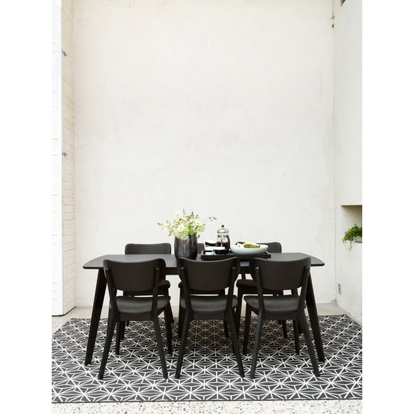 Трапезен стол от черен дъб с тъмносива седалка Cato - Rowico-image-3