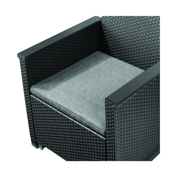 Тъмносив градински комплект за отдих от изкуствен ратан за 2 Elodie – Keter-image-2