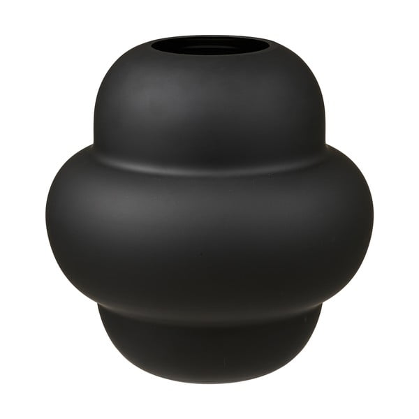 Черна стъклена ваза (височина 20 cm) Vera – House Nordic