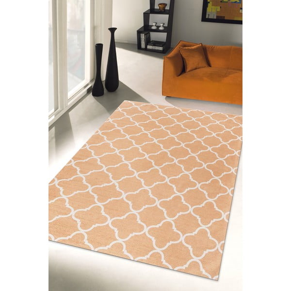 Vysoce odolný kuchyňský koberec Webtappeti Trellis Apricot, 130 x 190 cm