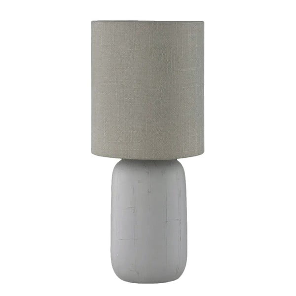 Сива настолна лампа от керамика и плат, височина 35 cm Clay - Trio