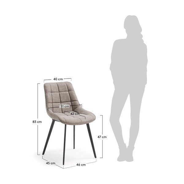 Sada 2 šedých jídelních židlí La Forma Adah-image-1