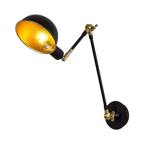 Стенна лампа в черно и златисто ø 15 cm Sivani – Opviq lights