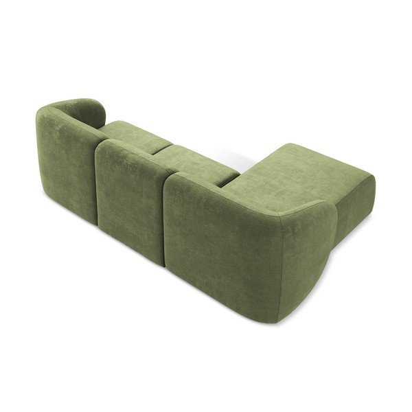 Зелен шенилов ъглов диван (ляв ъгъл) Lani – Makamii-image-3