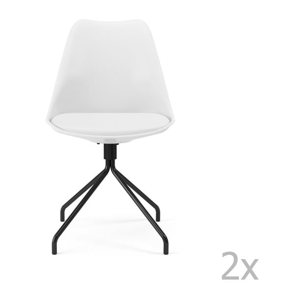 Комплект от 2 бели трапезни стола Gina Star - Tenzo