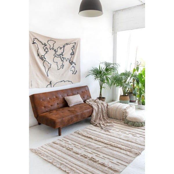 Светлосив и кремав ръчно изработен памучен килим подходящ за пране 170x240 cm Air Natural – Lorena Canals-image-3