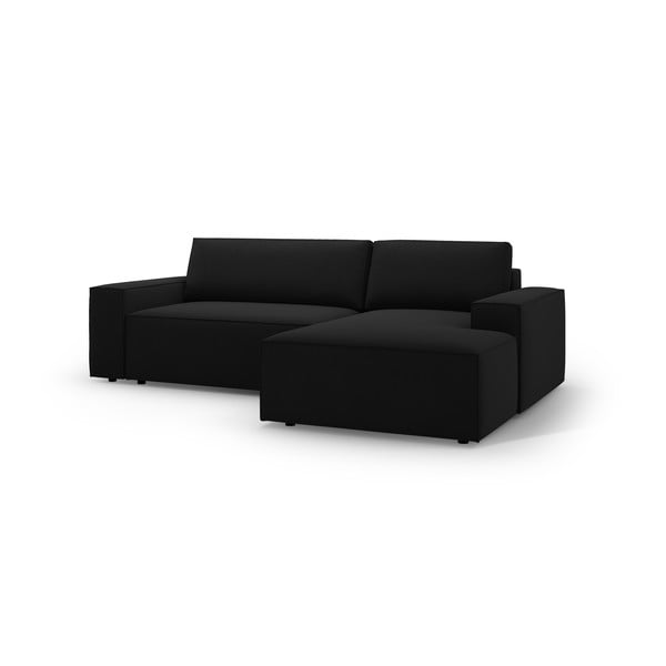 Черен разтегателен ъглов диван (десен ъгъл) Jodie – Micadoni Home-image-2