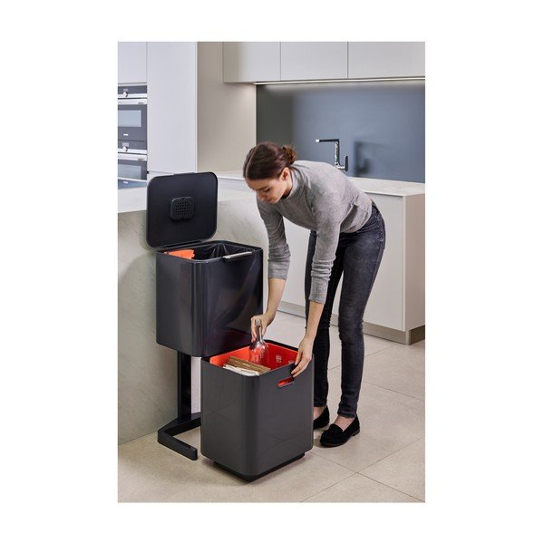 Графитно сив контейнер за сортирани отпадъци Totem Max, 60 л - Joseph Joseph-image-3