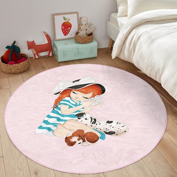 Розов детски килим ø 120 cm Comfort - Mila Home-image-3