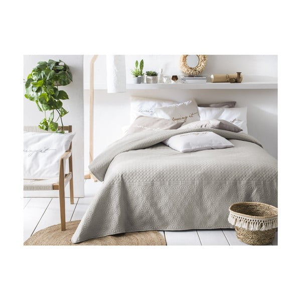 Бежово-сива покривка за легло Buenos, 170 x 210 cm - Slowdeco