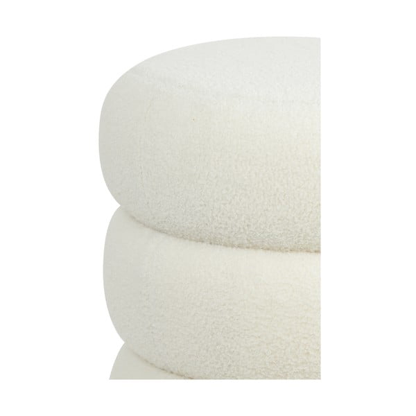 Бяла табуретка от плат букле Kimi – Light & Living-image-1