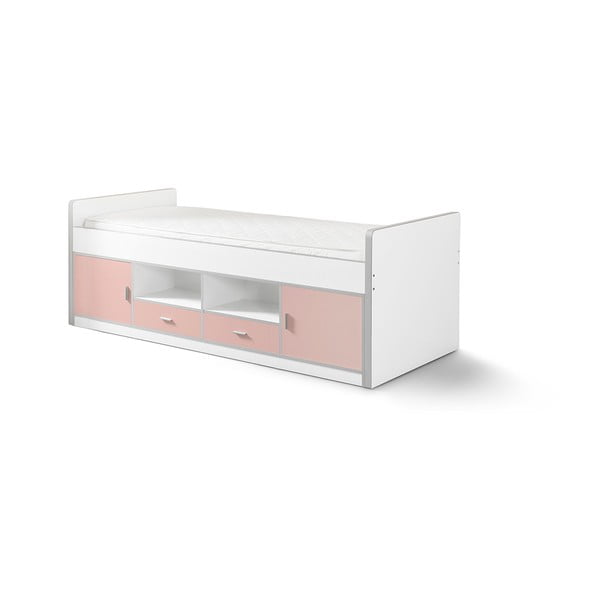 Детско легло в бяло и розово с място за съхранение , 200 x 90 cm Bonny - Vipack